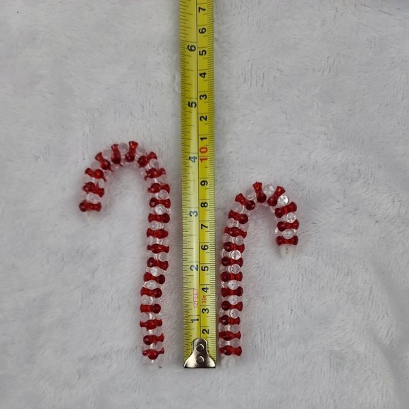 Vintage Beaded Christmas Ornaments Lot of 13 Wreath Bell Candy Canes - Picture 9 of 11